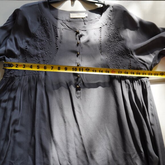 Johnny Was - 4 Love and Liberty Grey Blouse Size Large - Picture 6 of 8